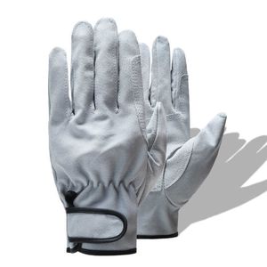 Cykelhandskar Qiangaf Industrial Ather Working Mechanic Hand Safety Protective Steamship Repair Gardening Men's Glove Whosa 320 L221024