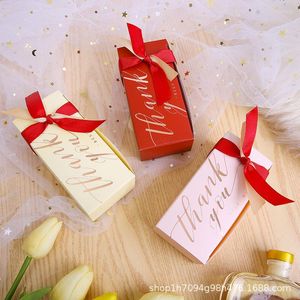 Gift Wrap 100pcs 3 Colors Rectangle Kraft Paper Box Chocolate Candy Desserts Macaroon Packing Party Treat