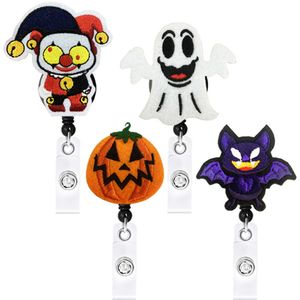 10 PCS/ロットキーキーリングハロウィーンカボチャゴーストIDフェスティバルアクセサリーのためのホリデー格納式ホリデーフェルトバッジリール看護師ギフトのためのバッジリール