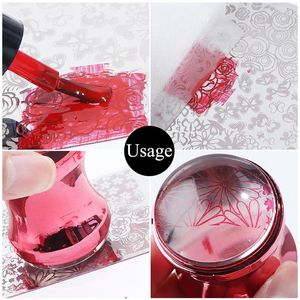 Nail Art Kits Metal Stamper Set Clear Silicone Head Manicure Scraper Polish Transfer Template With Cover Stamp Plate