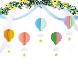 Decoração de festa 1p Air Balloon Paper Garland Decoração pendurada Ornamentos de casamento chá de bebê aniversário Po Booth Supplies