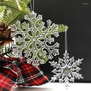 Christmas Decorations 3 Pcs Snowflakes Clear Acrylic Crystal Artificial Snow Xmas Tree Ornaments For Home Party Wedding Decor