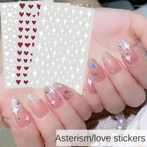 Nail Art Decorations Stickers White Love Stars Small Fresh 3D Glue Jewelry Kawaii Charm Luxe Pink Decoration Designer