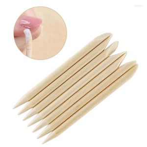 Makeup Sponges 100pc Nail Cuticle Pusher Orange Wood Stick Manicures Remover Wood Design Gel Polish Ritning For Art Tool