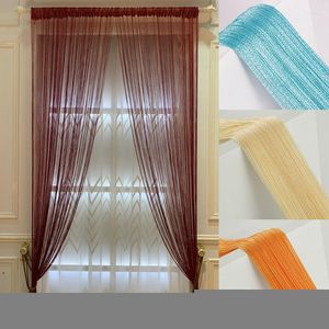 Curtain Solid Thread For Bedroom Line Curtains Living Room Kitchen Tulle Voile Window Door Divider Drape Home Decor