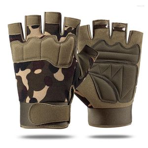 Cycling Gloves Men Summer Outdoor Sport Half Finger Camouflage Fight Breathable Mitten Special Forces Fitness Non Slip Riding Glove N12