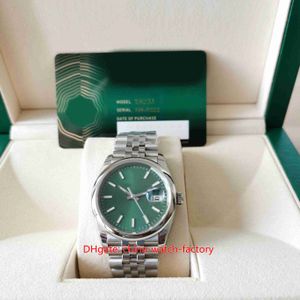 EW Factory Ladies Watchens Watches 36mm 126200-0023 Green Dial Ubilee Sapphire Cal.3130 Movement Automatic Women's Wristwatches Card