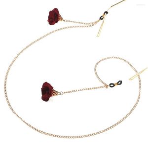 Correntes JGL0050 2022 Design mais recente Metal Flower Gotes Glasses Chain Chainards Scarlet Europe Charme Jóias de moda feminina