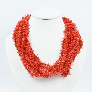 Choker 12 Shares. Sea Of Japan. Natural Irregular Red Coral Necklace. 20 Inches