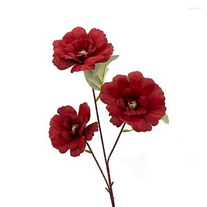 Decorative Flowers Three-headed Peony Simulation Flower Decoration Plant Wall Arrangement Artificial Wedding