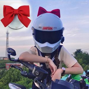 Capacetes de motocicleta 25cm Big Red Bow Fashion Capaceation Decoration Girl Braid Acessórios femininos fofos de alta qualidade Swan preto