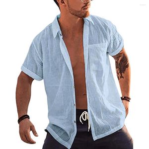 Men's Casual Shirts Summer Tops Stylish Short Sleeve Shirt Single-breasted Quick Dry Men Clothes