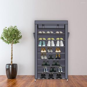 Clothing Storage Est 10 Tiers Shoe Rack With Dustproof Cover Closet Boots Cabinet Room Organizer Home Decor Furniture Shoes Shelves