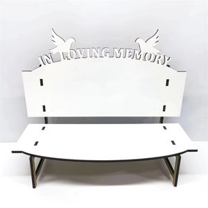 Сублимация MDF Мемориальная скамейка для настольного украшения персонализированная глянцевая белая пустого хардборда Love скамейка New01