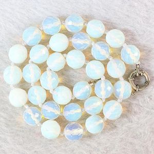 Choker 10mm Round Facettered Sri Lanka Moonstone Necklace 18 '