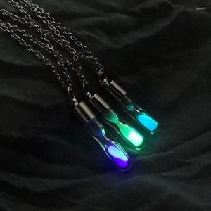 Chains Luminous Hourglass Necklace Colorful Time Pendant Necklaces For Couple 2022 Trendy Creative Individuality Accessories