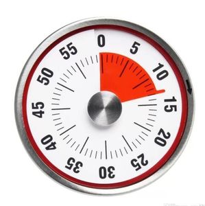 8 cm Mini Mechanical Timer Countdown Kitchen Tool Rostfritt stål Rundform Matlagningstid Klocka Alarm Magnetisk timer Påminnelse FY5636