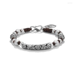 Strand YS National Tide Retro Auspicious Cloud Pattern Beaded Armband Men trend handv￤vd nischdesignk￤nsla smycken g￥va