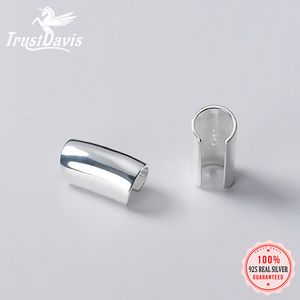 Charm Trustdavis Real 925 Sterling Silver Smooth Surface Ear Cuff Clip p￥ ￶rh￤ngen f￶r kvinnor Br￶llopsfest Fine S925 Jewelry DA1794 221024