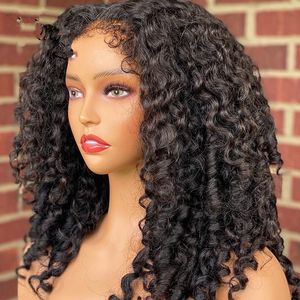 Curly Human Hair Wig Pre Plucked 13x4 Deep Wave Frontal Wig Brazilian Remy Lace Front for Black Women