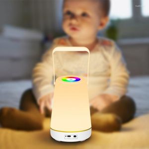 Night Lights Touch Colorful Light Wake Up Feeding Portable RGB Dimmable USB Rechargeable Room Living Camping