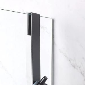 Hooks 2st Extended Glass Shower Dower Rostfritt stål Handduk över ramlösa väggpunchfria hängande handdukar verktyg