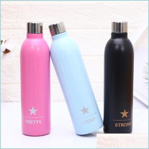 Water Bottles Outdoors Sports Water Bottle Double Deck Stainless Steel Creative Office Vacuum Cup Fashion Tea Tumblers 500Ml 18 5Hy E Dhgv7