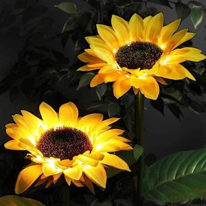 Solar Powered Sunflower Light Outdoor Waterproof Garden Yard Pathway Decorative Lights Lawn Landscape Night Lamp IP65