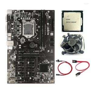 マザーボードB250B BTCマイニングマザーボードG3900 CPU冷却ファンスイッチケーブルSATA 12 PCI-EスロットLGA1151 DDR4 RAM SATA3.0