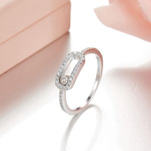 حلقات الكتلة Sljely Fashion Pure 925 Sterling Silver Activity Stones Finger Finger مع زركونيا عالية الجودة للنساء مجوهرات الحفلات