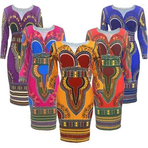 Ethnische Kleidung Plus Größe 3XL Afrikanische Kleider Für Frauen Dashiki Drucken Tribal Mode V-ausschnitt Damen Kleidung Casual Sexy Kleid Robe party