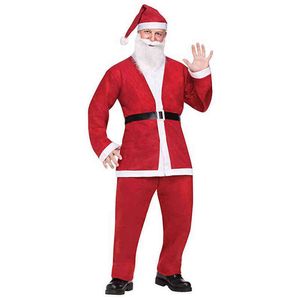 Stage Wear Eraspooky Full set Santa Claus Come Adult Christmas Cosplay For Men Coat Pants Beard Belt Hat Set Christmas Set T220901