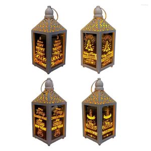 Christmas Decorations Wind Lantern Xmas Candle Light Ornament Candlestick Lamp Merry Decor LED For Home Gifts
