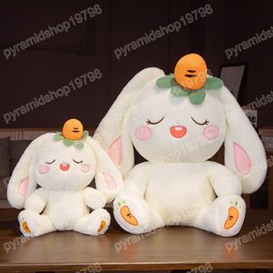 35cm kawaii doldurulmuş beyaz tavşan peluş oyuncak bebek yumuşak tavşan kızlar için havuç yastık