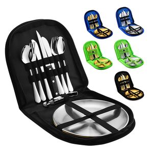 Camping Silverware Kit organizator organizator zestawu piknikowego Zestaw piknikowy ze stali nierdzewnej łyżki łyżki i ząbkowane nożem wina