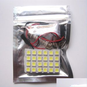 Dekoratif Işıklar Led Işık T10 Ba9S Festoon 5050Chip 24Smd 12V Beyaz Renk Panel Kubbe Tavan Bırak Teslimat 2022 Cep Telefonları Motosiklet Dhkcc