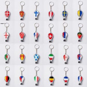 Qatar World Cup Openers Football Fans Small Gift Flag Pattern Nail Clipper Bottle Opener Keychain GCB16635