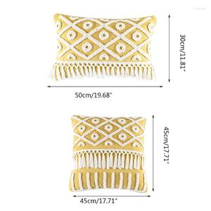 Pillow Case Null Boho Decorative Throw Cover Cotton Woven Tufted Cushion Farmhouse Pillowcase For Couch Bedroom Office Car