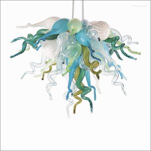 Chandeliers Est Contemporary Multi Color Home Lighting Hand Blown Glass Chandelier Murano Ceiling Lights Designer