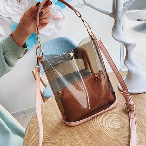 Mini Clear PVC Crossbody Shoulder Bag Summer Autumn Women Shopping Transparent Väskor Y2210