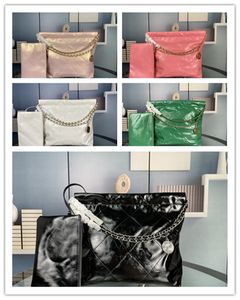 Mode, klassische Designer-Vintage-Damen-Tragetaschen, einfarbiges Leder, Designer-Tasche, große Kapazität, Einkaufshandtasche, goldene Anhängerkette, klassische Handtaschen