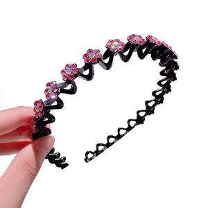 Hair Accessories Fashion Pearl Non-Slip Rhinestone Hairbands Elastic Flower Headband Bezel Girls Headdress