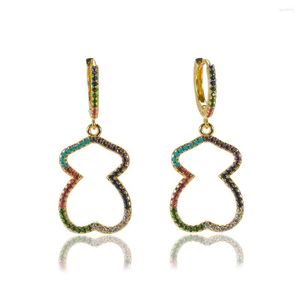 Stud Earrings 1 Pcs INS Rainbow Zircon For Women Dropping Cz Crystal Butterfly Heart Shell Animal Jewelry Mom Gift