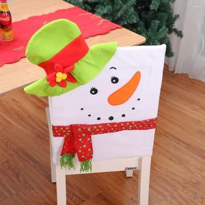 Chaves de cadeira capa traseira de Natal Removável Elastic Slipcover Papai Noel Red Hat Red Hat Modern Kitchen Seat Case Decor