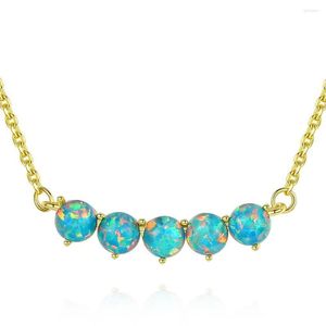 Chains Opal Necklace Sterling Silver Necklaces 925 For Women Party 4mm Opals Fine Jwelry Wedding Gift