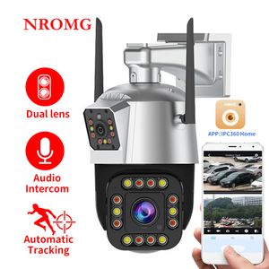 Dome Kameralar 3MP Çift lens PTZ Açık Kam Video Kayıt Hız Kubbesi Harici Wifi Güvenlik CCTV Kamera Siren Alarm Renk Gece Görme Cam 221025