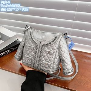Wholesale factory ladies shoulder bags 2 styles street fashion rivet handbag personalized clothes styling punk backpack sweet cute chain messenger bag 94463#