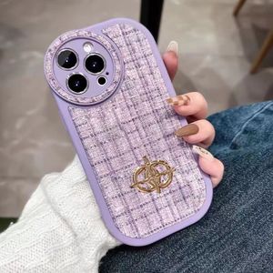 iPhone 14 Pro Max Plus 13 12 11 XS XR Designer Pink Purple Wool Knitting Phonecaseショックプルーフシリコンケースカバー新しい新しい