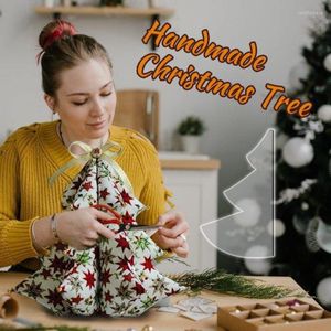 Decorações de Natal Modelo de costura de tecido de árvore criativa Padrão de estêncil de estêncil de acréscimo de acrílico DIY