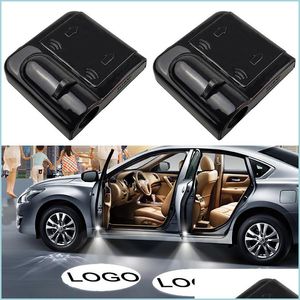 Luzes decorativas 2pcs por porta de carro LED Welcome Laser Projector Logo Ghost Shadow Light Wireless Styling Cortesia Acessórios de lâmpadas Drop dhro3